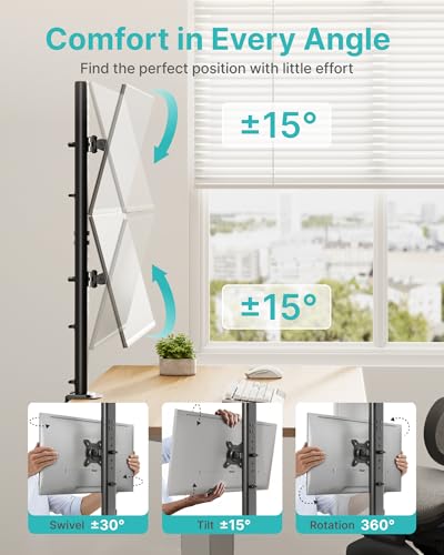Dual Monitor Arm Mount with Full Motion Height Adjustment