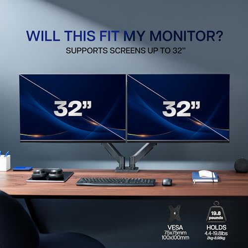 Dual Monitor Arm Mount with Height and Tilt Adjustment
