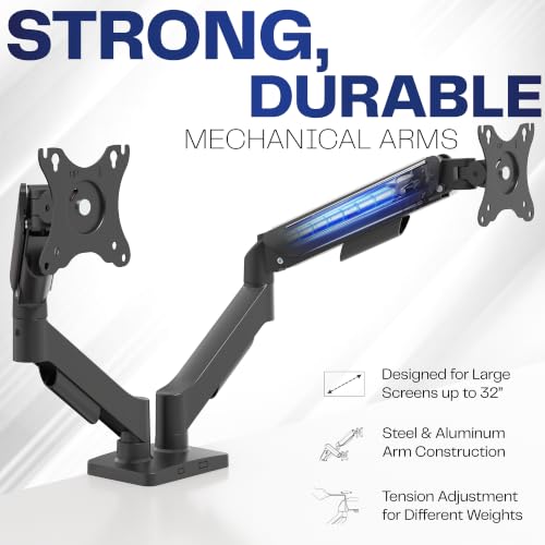 Dual Monitor Arm Mount with Height and Tilt Adjustment