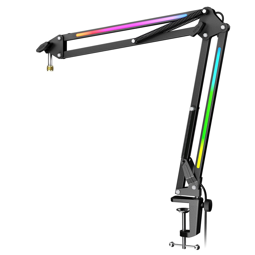 RGB Adjustable Microphone Boom Arm for Streaming and Gaming