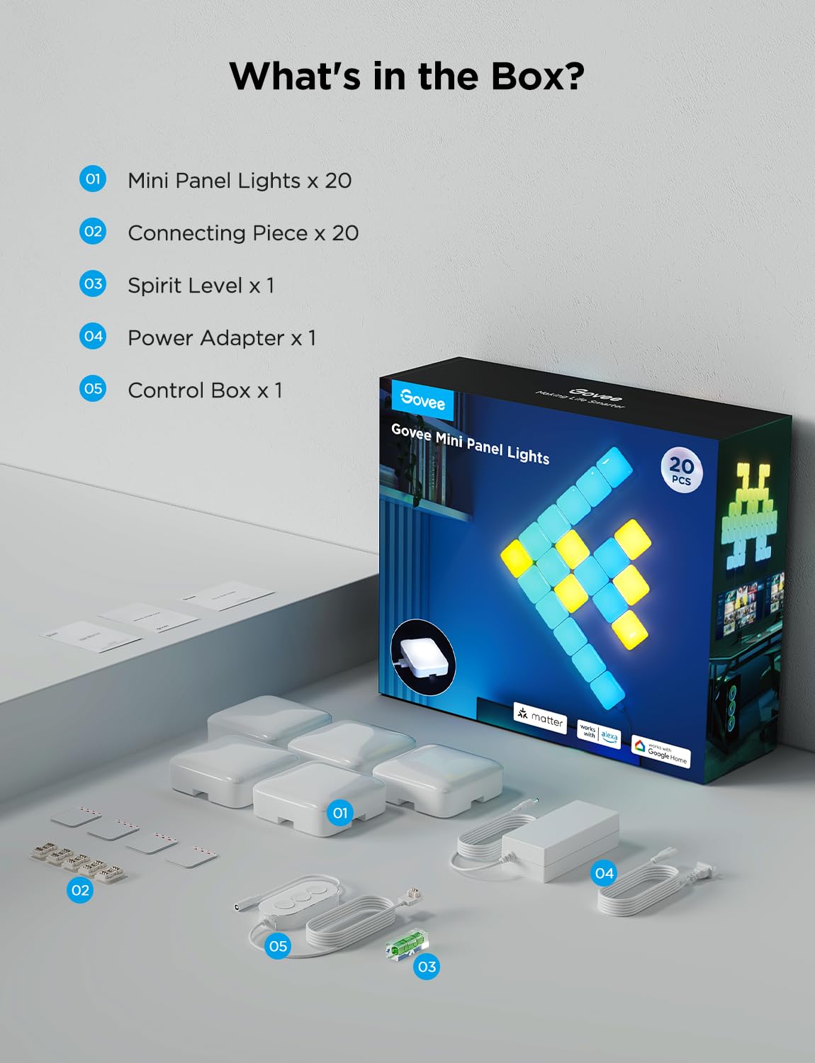 RGBIC Smart LED Wall Panels with Music Sync and DIY Effects