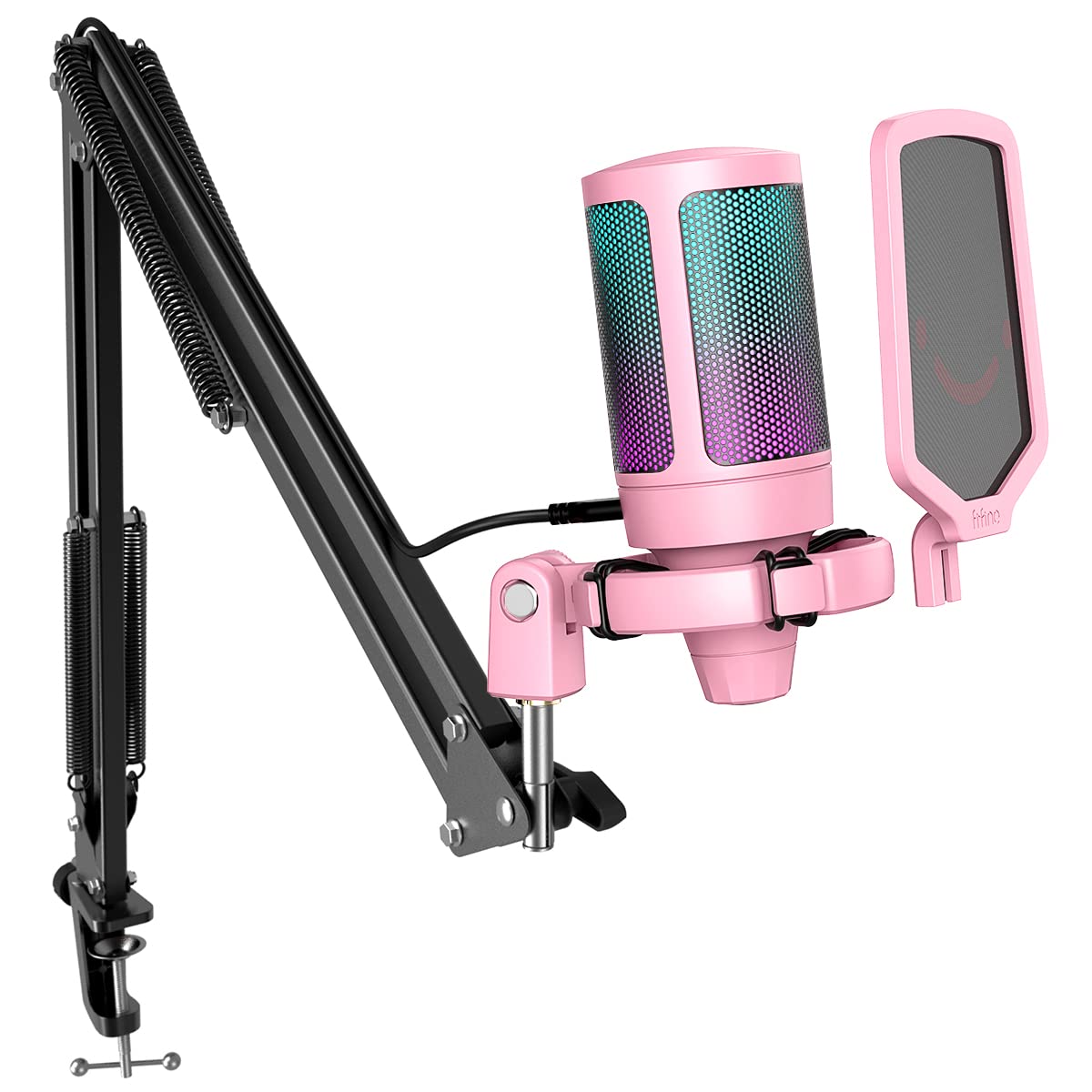 USB Condenser Gaming Microphone with Boom Arm and Pop Filter