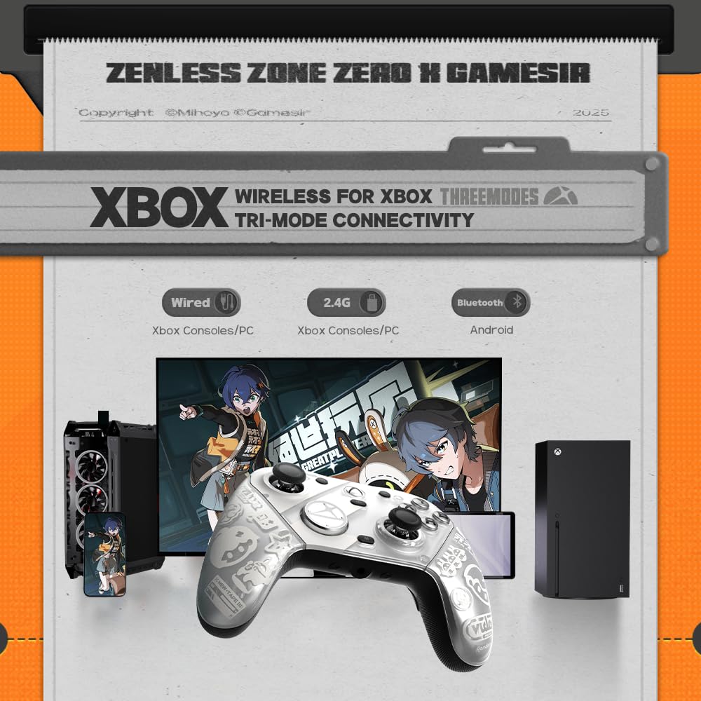 Wireless Gaming Controller with TMR Joysticks and Charging Dock