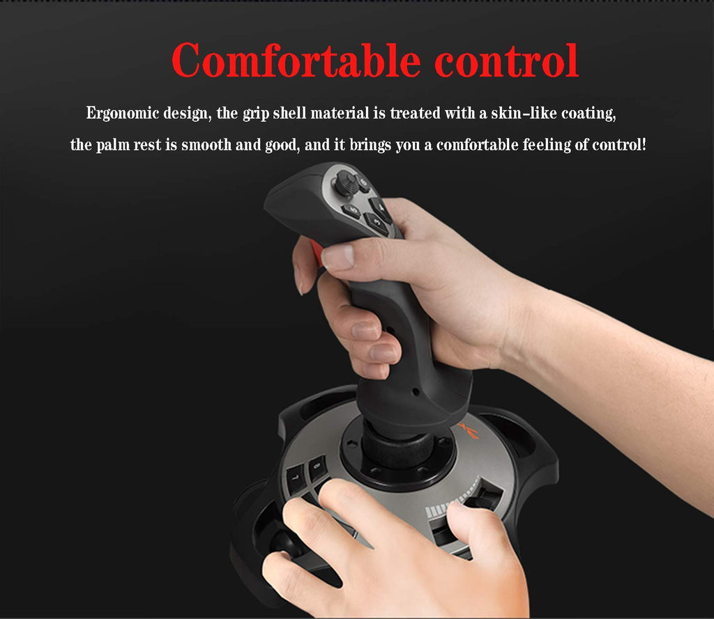 PC Flight Joystick with Throttle Control and Vibration