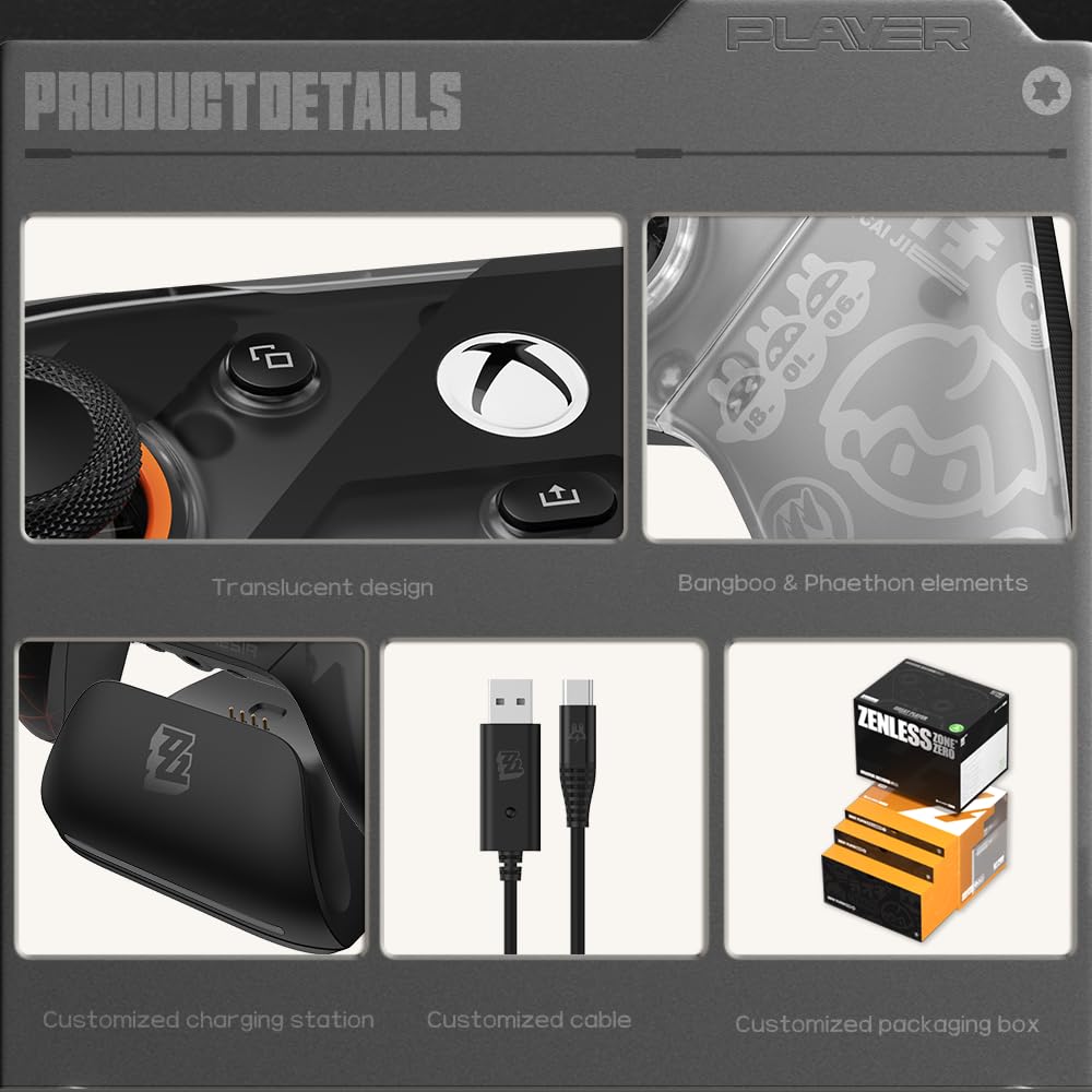 Wireless Gaming Controller with TMR Joysticks and Charging Dock