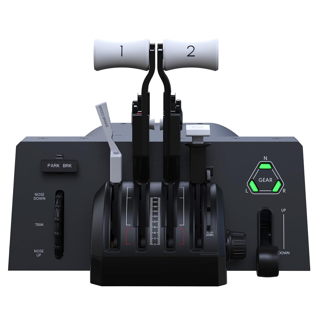 Compact Flight Throttle Quadrant with Trim Wheel Controls