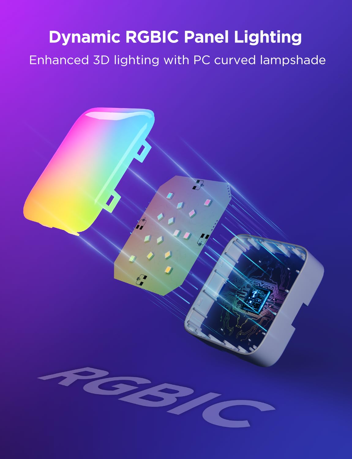 RGBIC Smart LED Wall Panels with Music Sync and DIY Effects