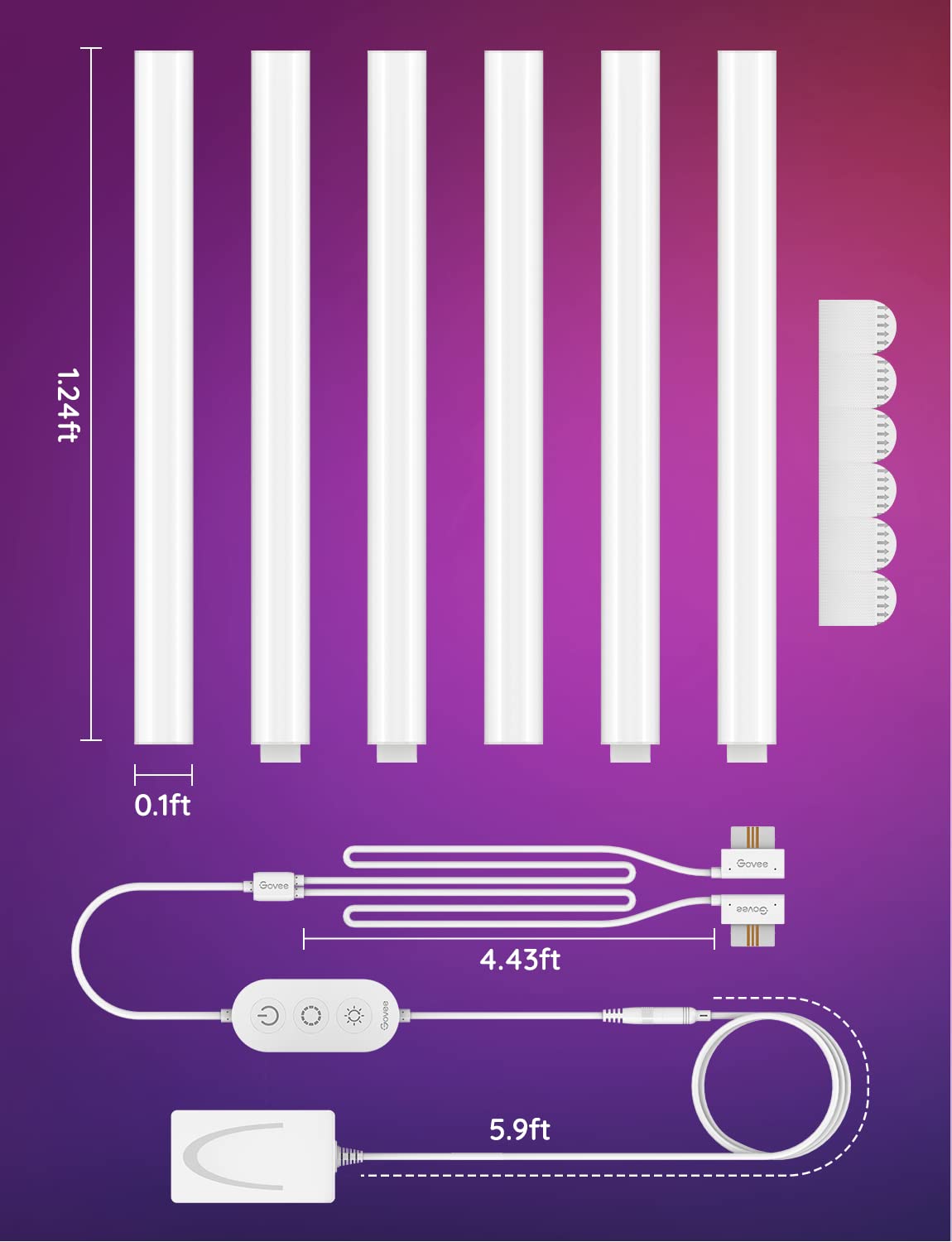 Smart RGBIC Wall Light Bars with Custom Gaming Effects