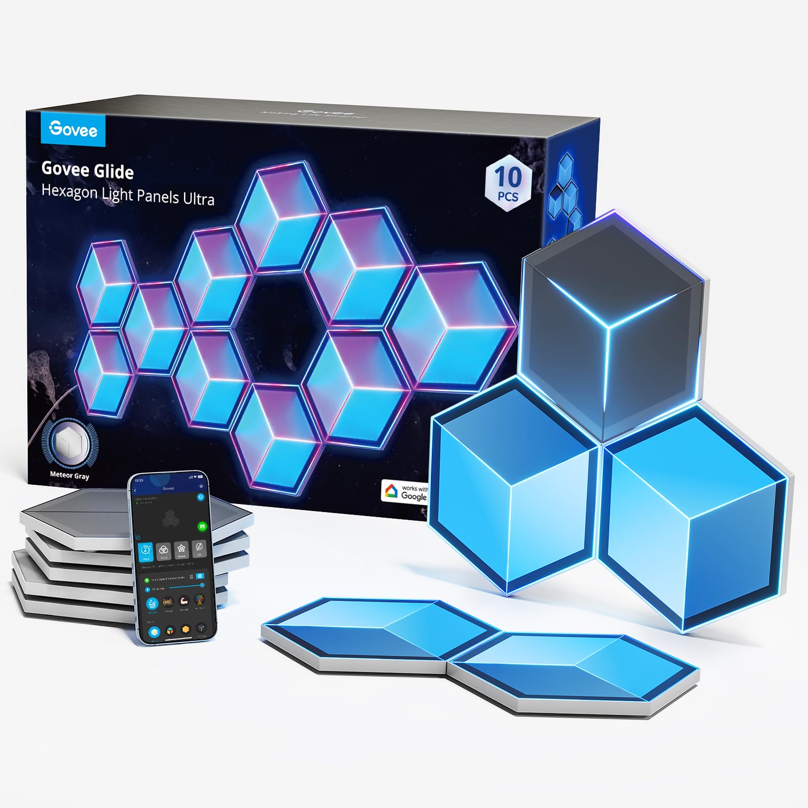 RGBIC Gaming Wall Light Panels with DIY Lighting Effects