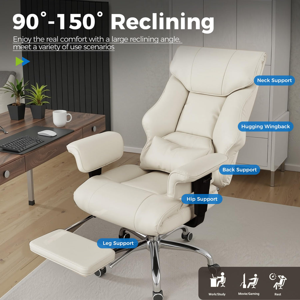 Heavy Duty Ergonomic Gaming Chair with Footrest and Lumbar Support