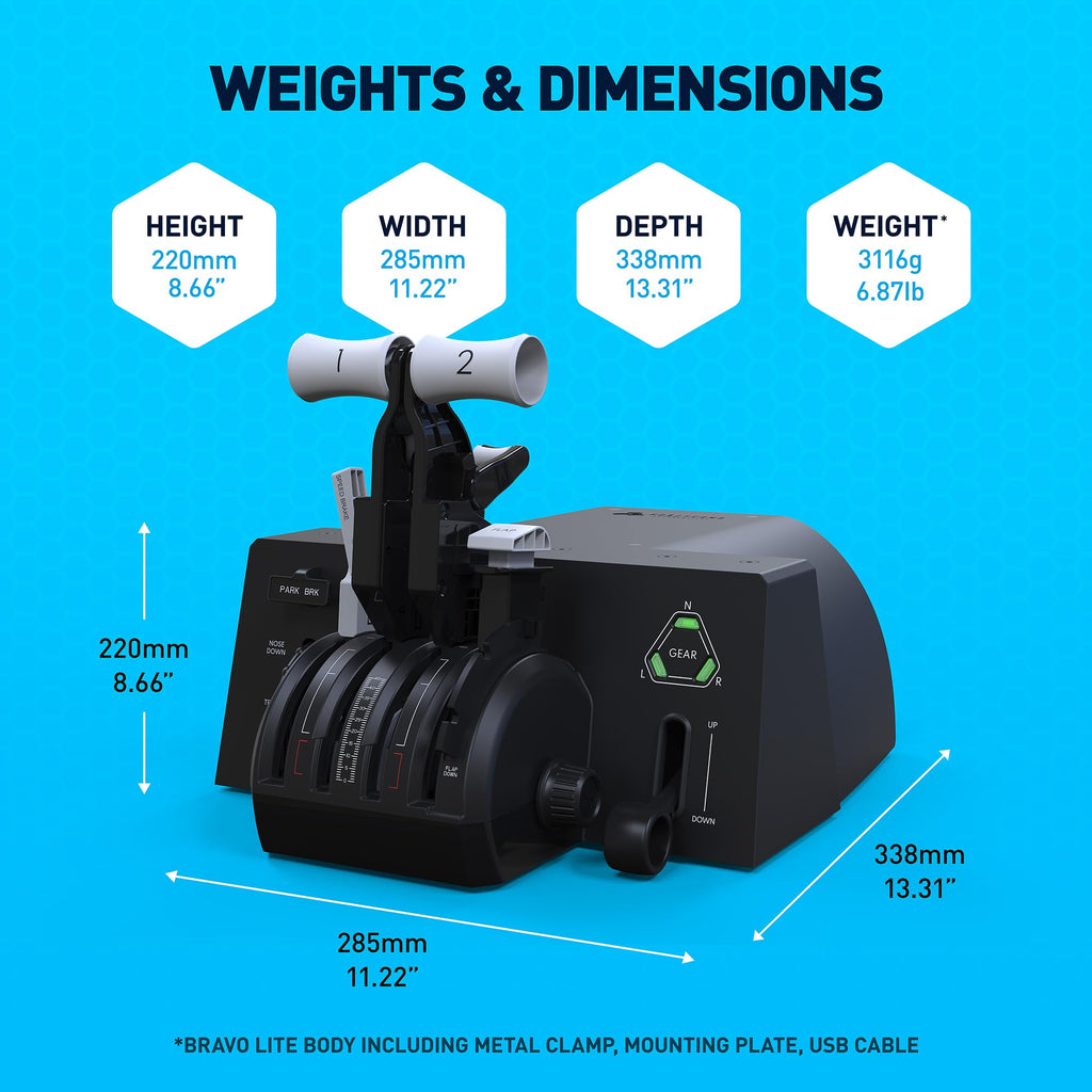 Compact Flight Throttle Quadrant with Trim Wheel Controls