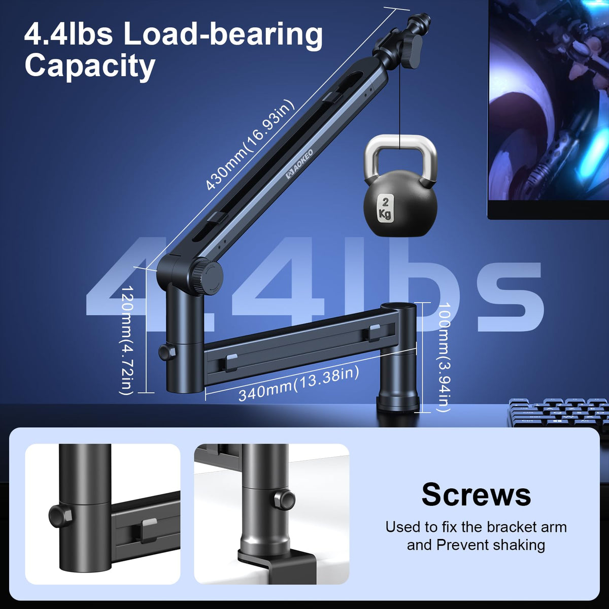 Low Profile Adjustable Microphone Boom Arm Stand