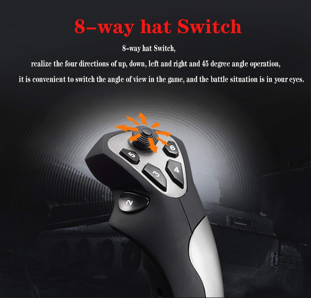 PC Flight Joystick with Throttle Control and Vibration