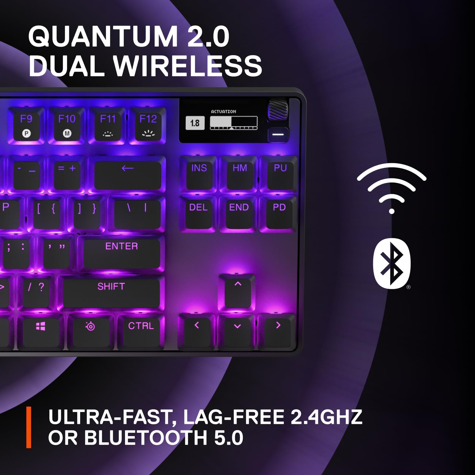 Wireless TKL Mechanical Gaming Keyboard with OLED & RGB