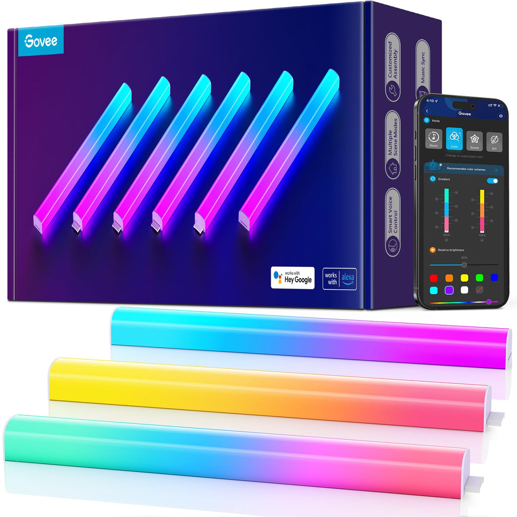 Smart RGBIC Wall Light Bars with Custom Gaming Effects