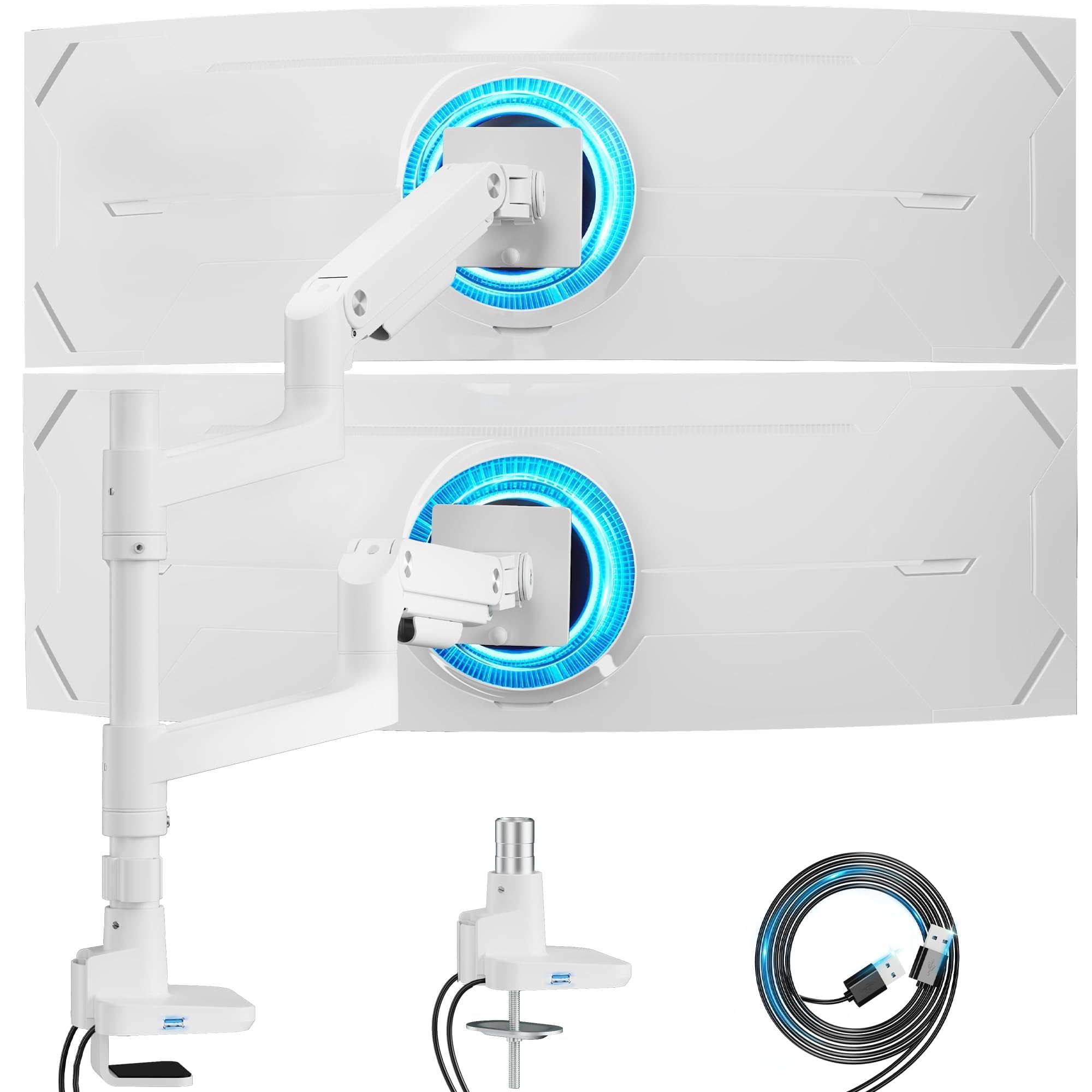 Heavy Duty Dual Monitor Arm Mount for Ultrawide Screens