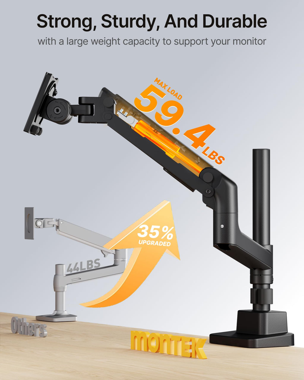monTEK 17-57 Inch Ultrawide Monitor Arm for Up to 59.4lbs Screens