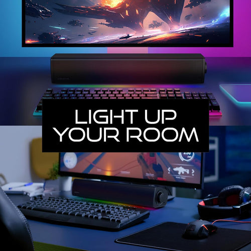 Compact RGB Gaming Soundbar with SuperWide Audio Technology