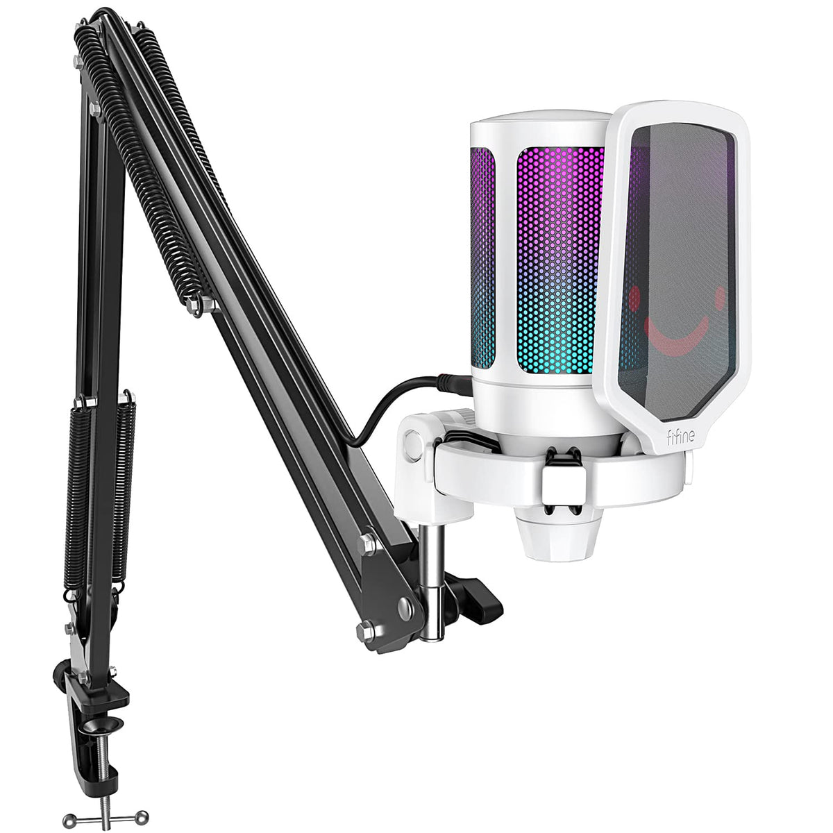 USB Condenser Gaming Microphone with Boom Arm and Pop Filter