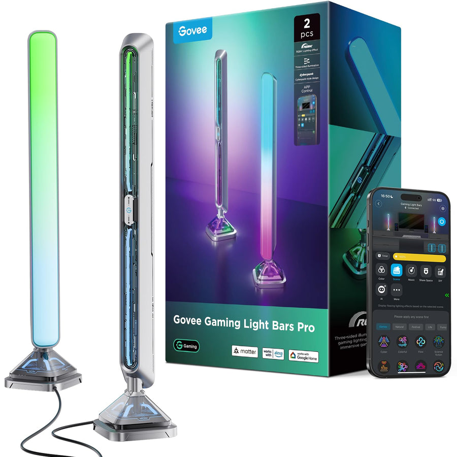 Govee Gaming Light Bars Pro,16-Inch Smart RGBIC Wi-Fi LED Game Lights
