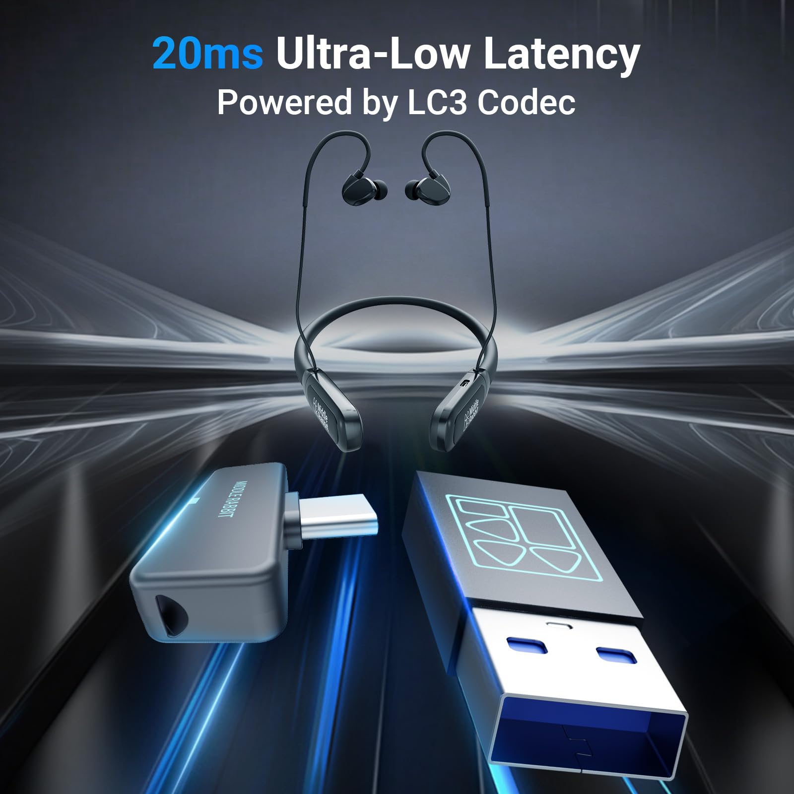 Low-Latency Wireless Gaming Earbuds with 2.4G Dongle