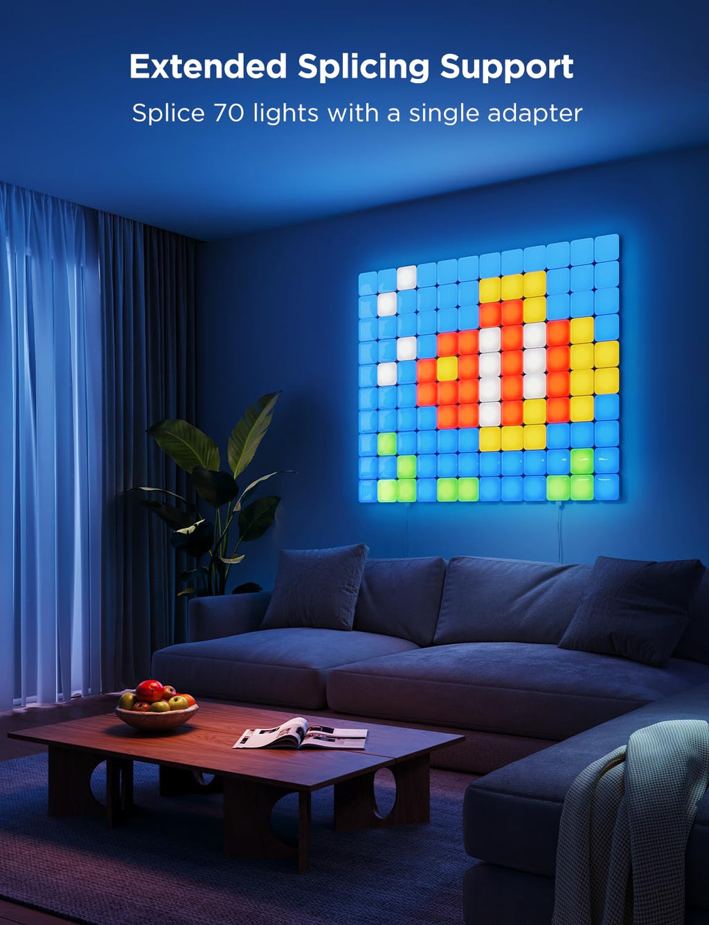 RGBIC Smart LED Wall Panels with Music Sync and DIY Effects