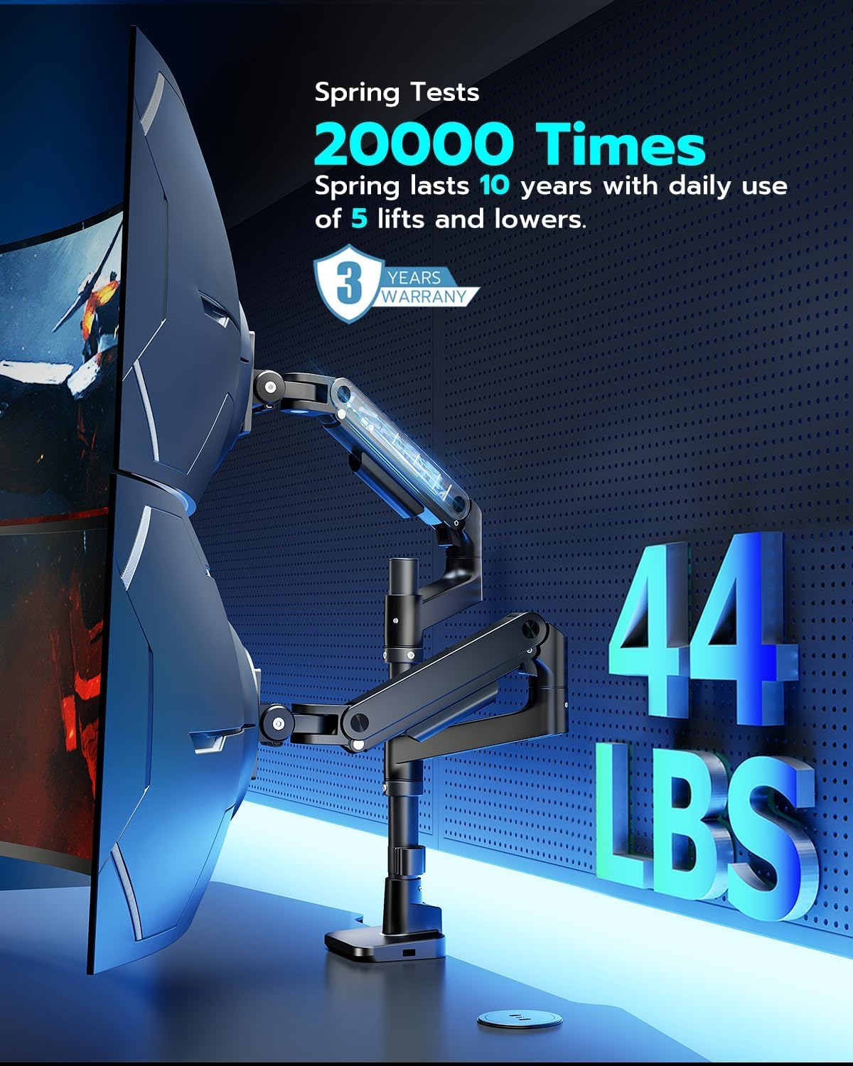 Heavy Duty Dual Monitor Arm Mount for Ultrawide Screens