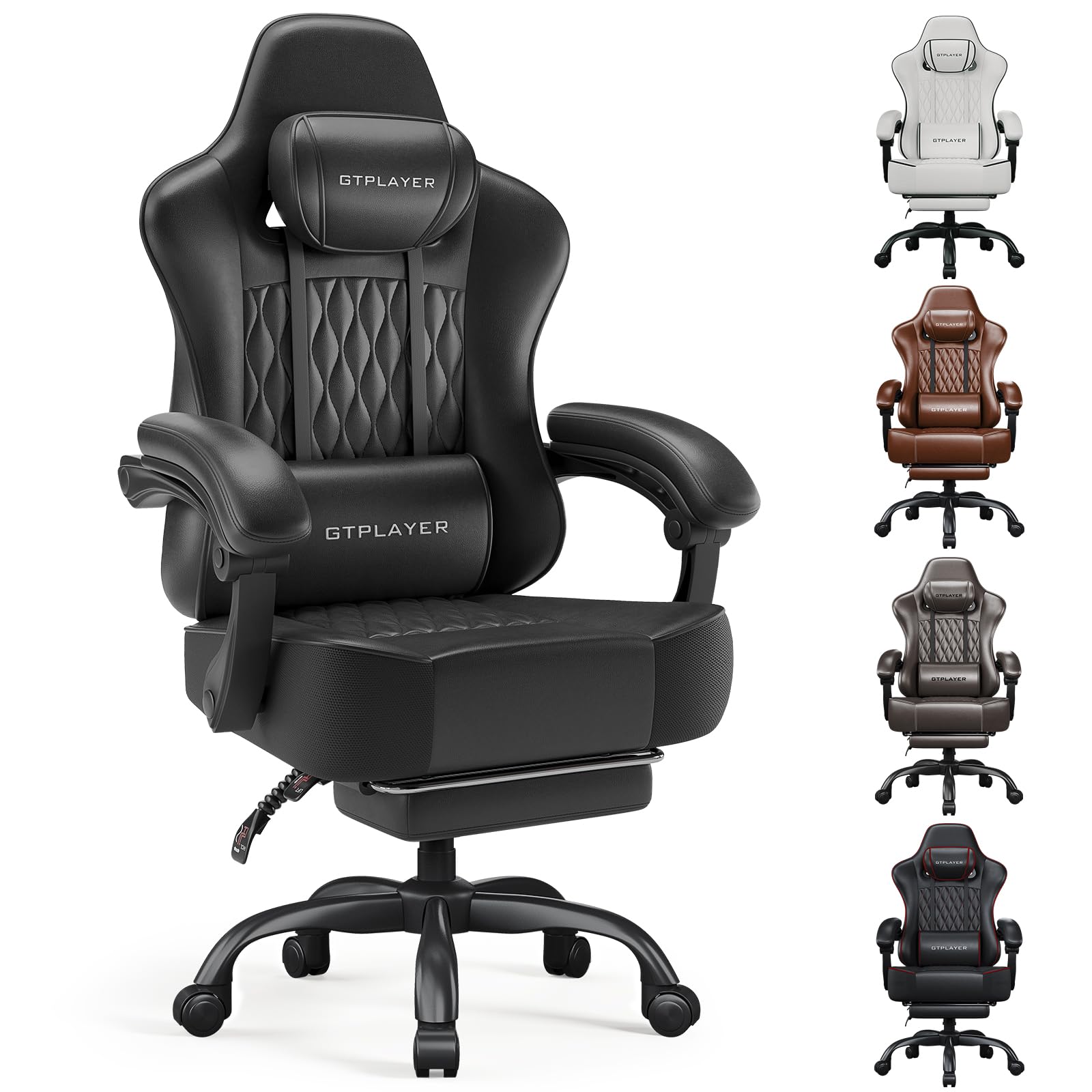 Big and Tall Gaming Chair with Footrest and Ergonomic Support