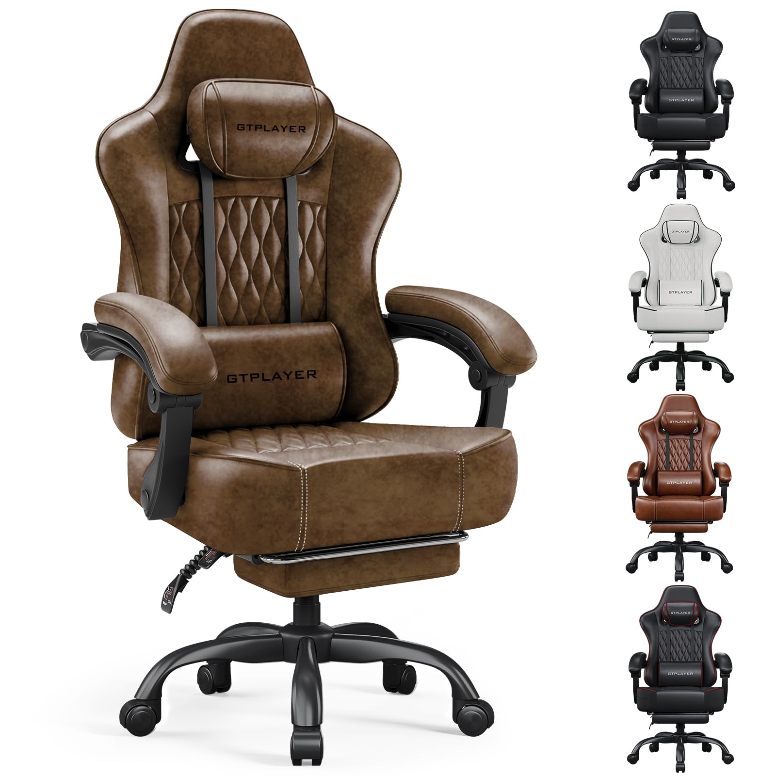 Big and Tall Gaming Chair with Footrest and Ergonomic Support