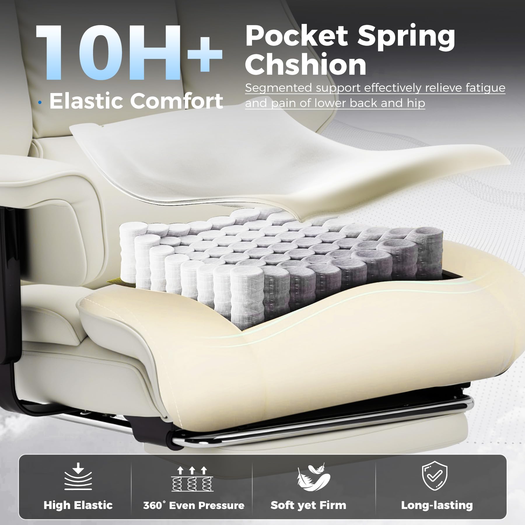 Heavy Duty Ergonomic Gaming Chair with Footrest and Lumbar Support