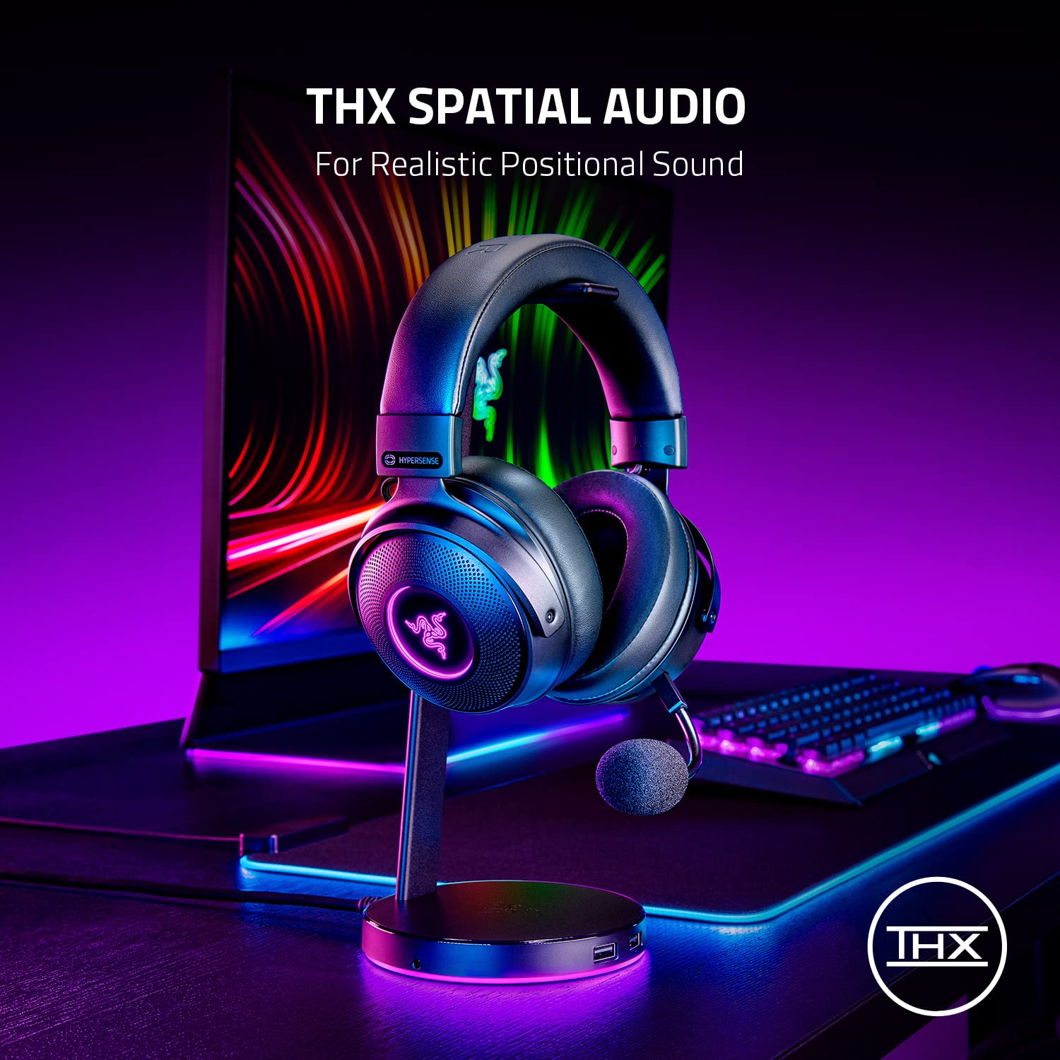 Wireless Gaming Headset with Haptic Feedback and Spatial Audio