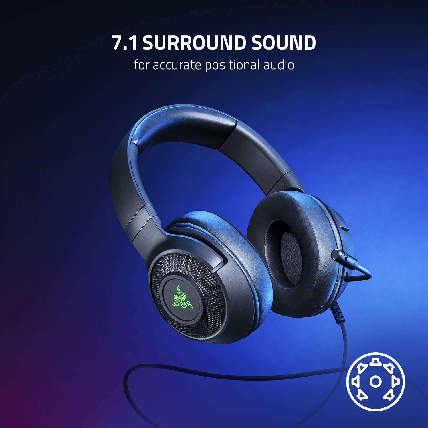 Wired Gaming Headset with 7.1 Surround Sound and RGB