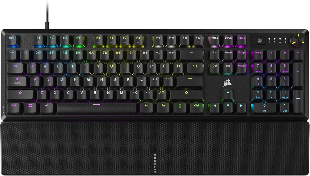 Quiet RGB Mechanical Gaming Keyboard with Rotary Dial