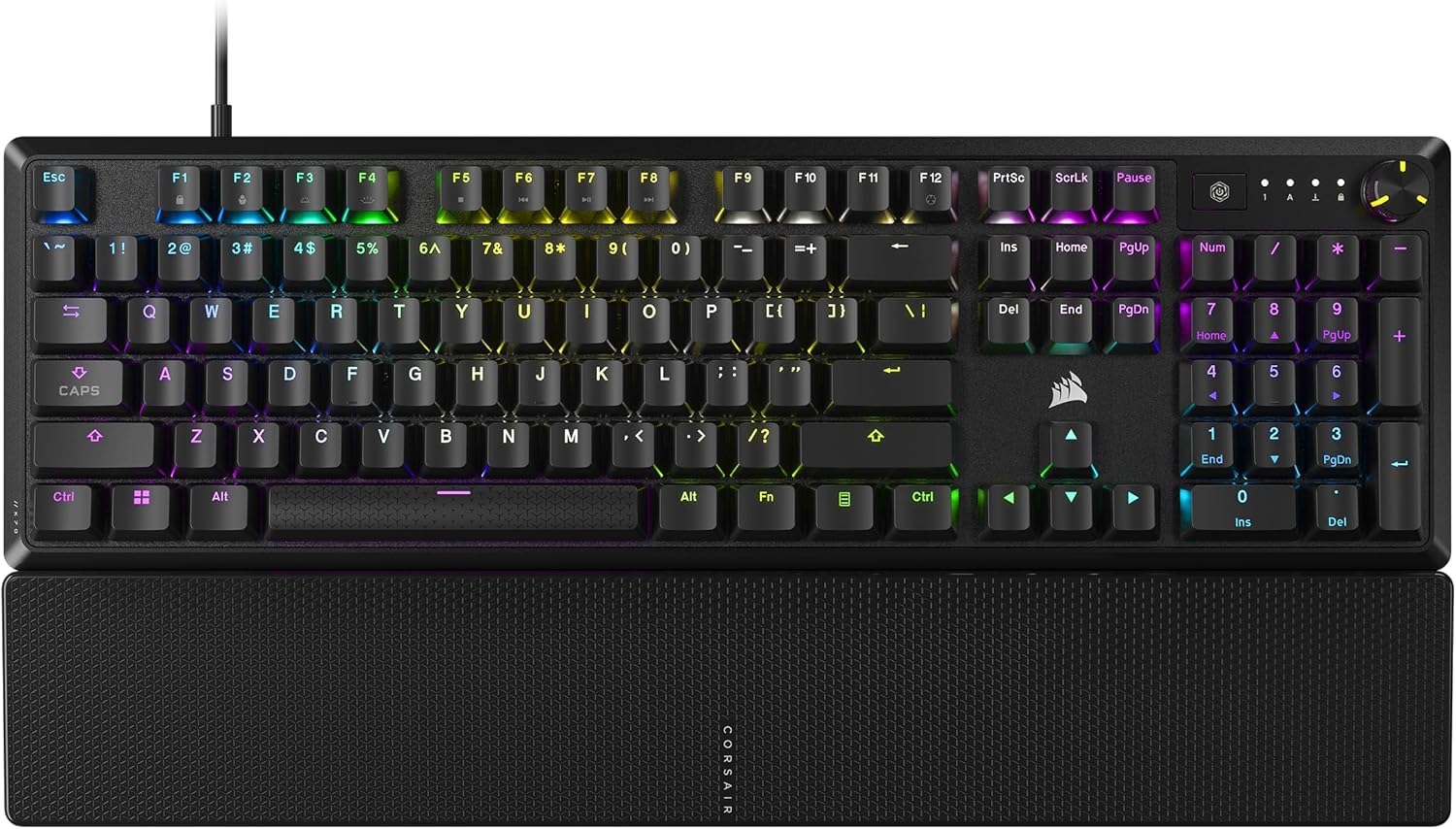 Quiet RGB Mechanical Gaming Keyboard with Rotary Dial