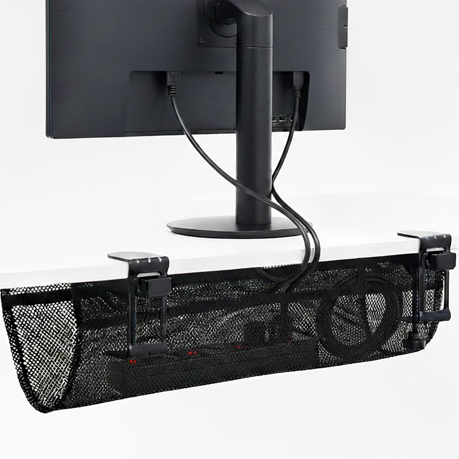 Under Desk Mesh Cable Organizer for Wire Management