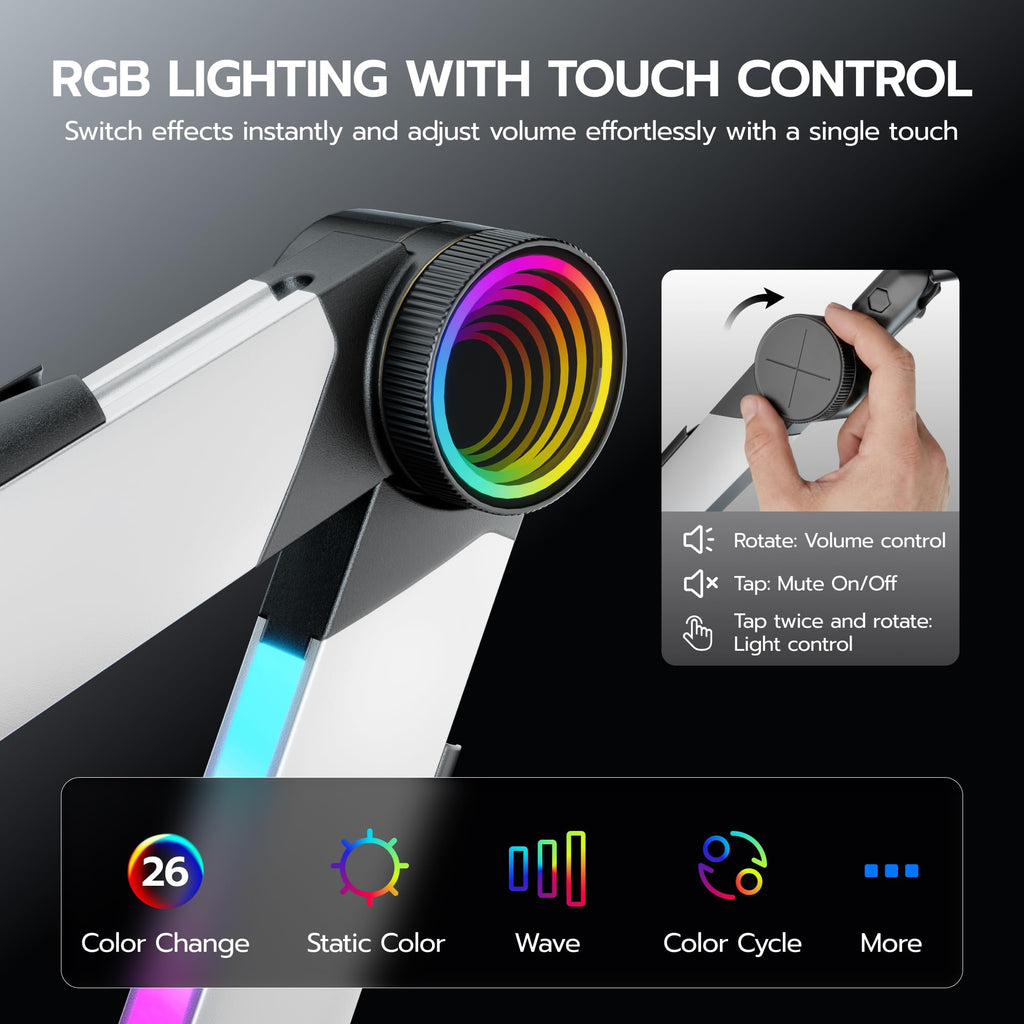 RGB Adjustable Microphone Boom Arm for Gaming Streaming