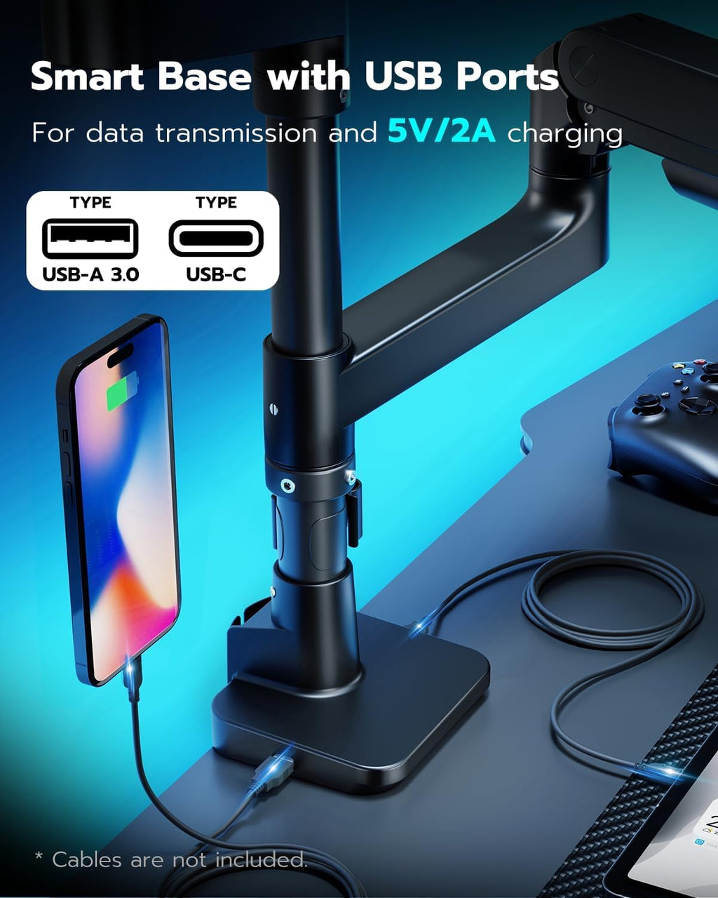 Heavy Duty Dual Monitor Arm Mount for Ultrawide Screens