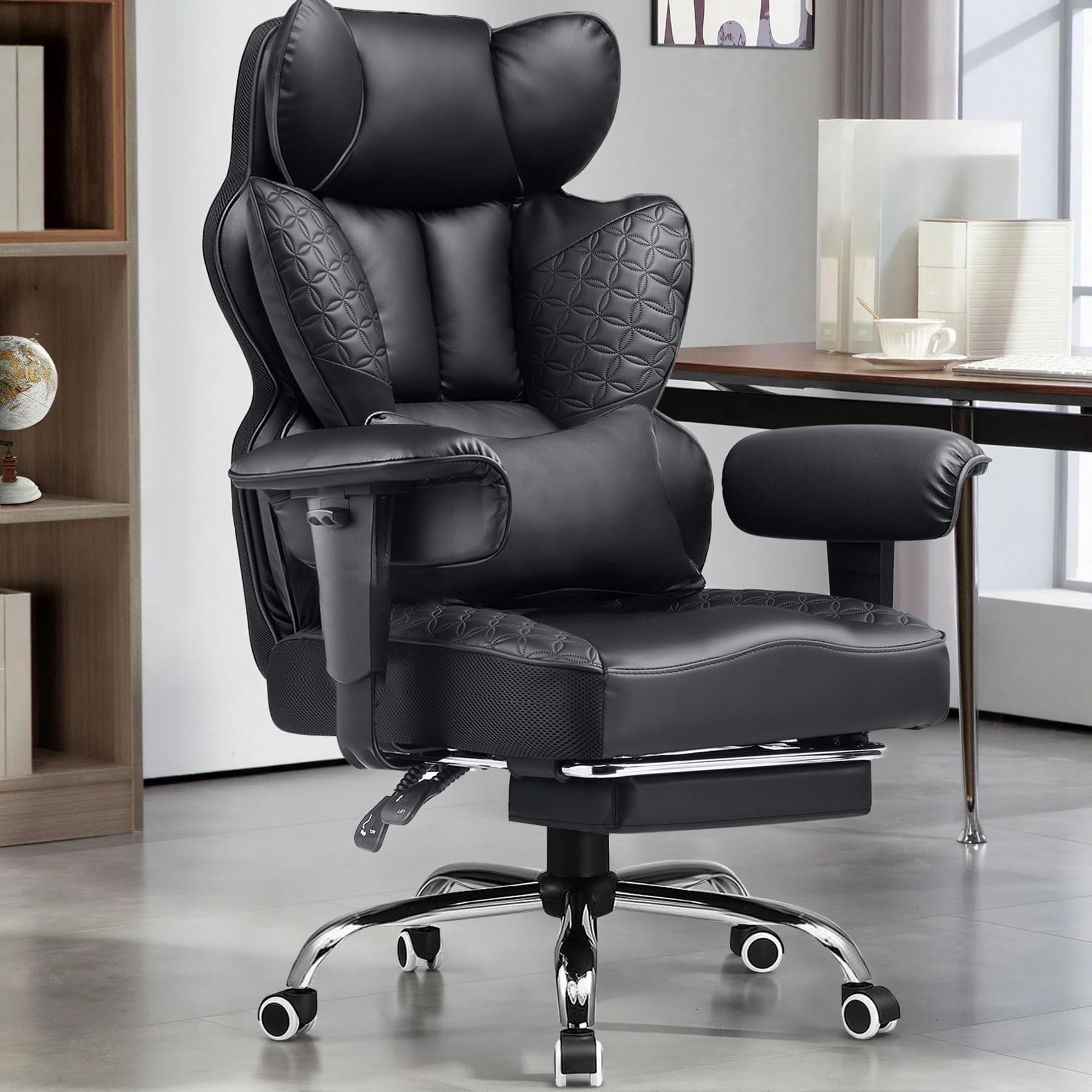 Heavy Duty Ergonomic Gaming Chair with Footrest and Lumbar Support