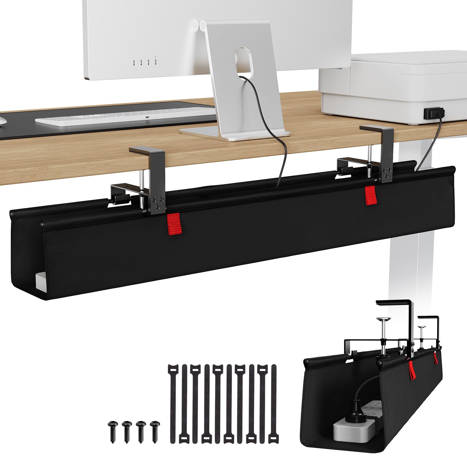 KEEGH Under Desk Cable Management Tray 48inch