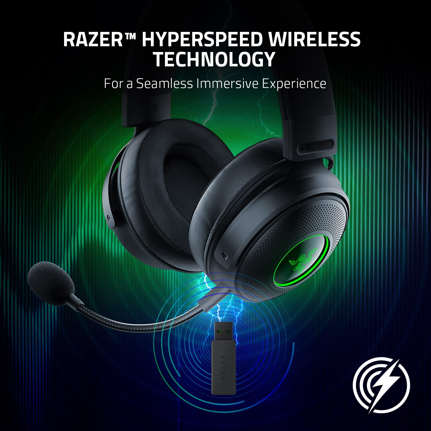 Wireless Gaming Headset with Haptic Feedback and Spatial Audio