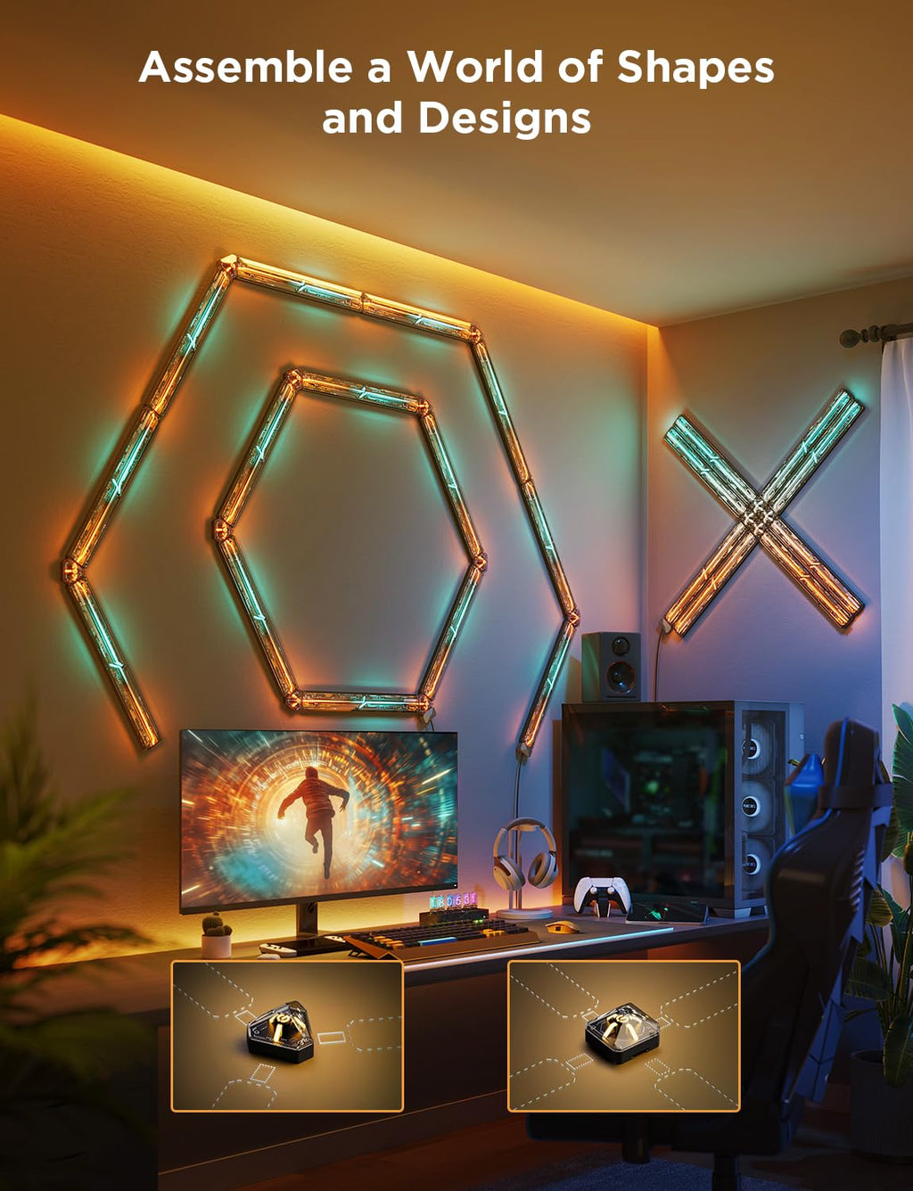 RGBIC Gaming Wall Light with DIY Custom Lighting Effects