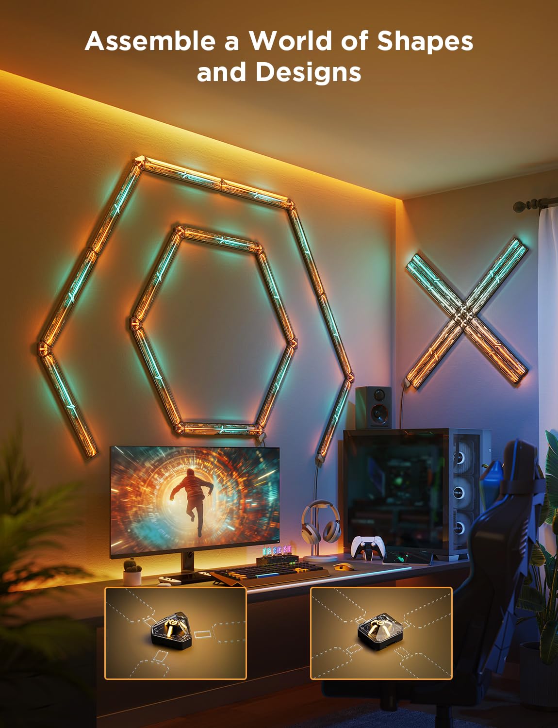 RGBIC Gaming Wall Light with DIY Custom Lighting Effects