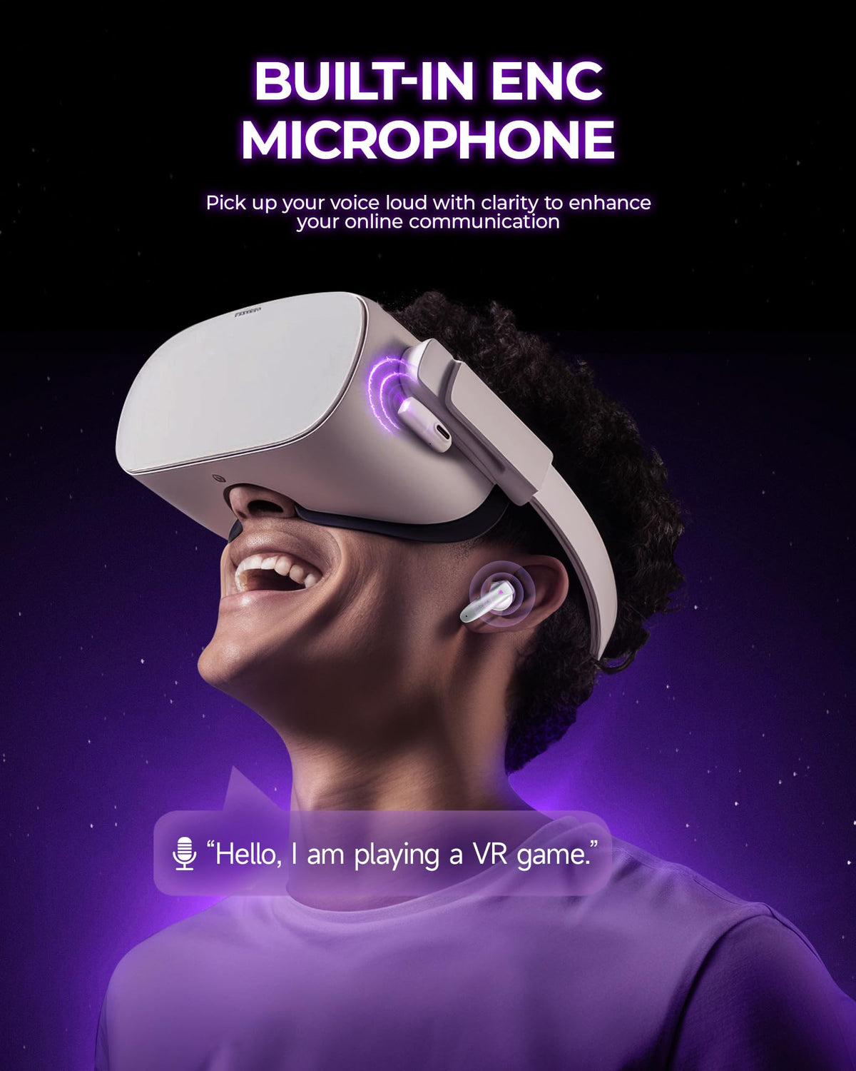 Low-Latency Wireless Gaming Earbuds with Noise Cancelling Mic