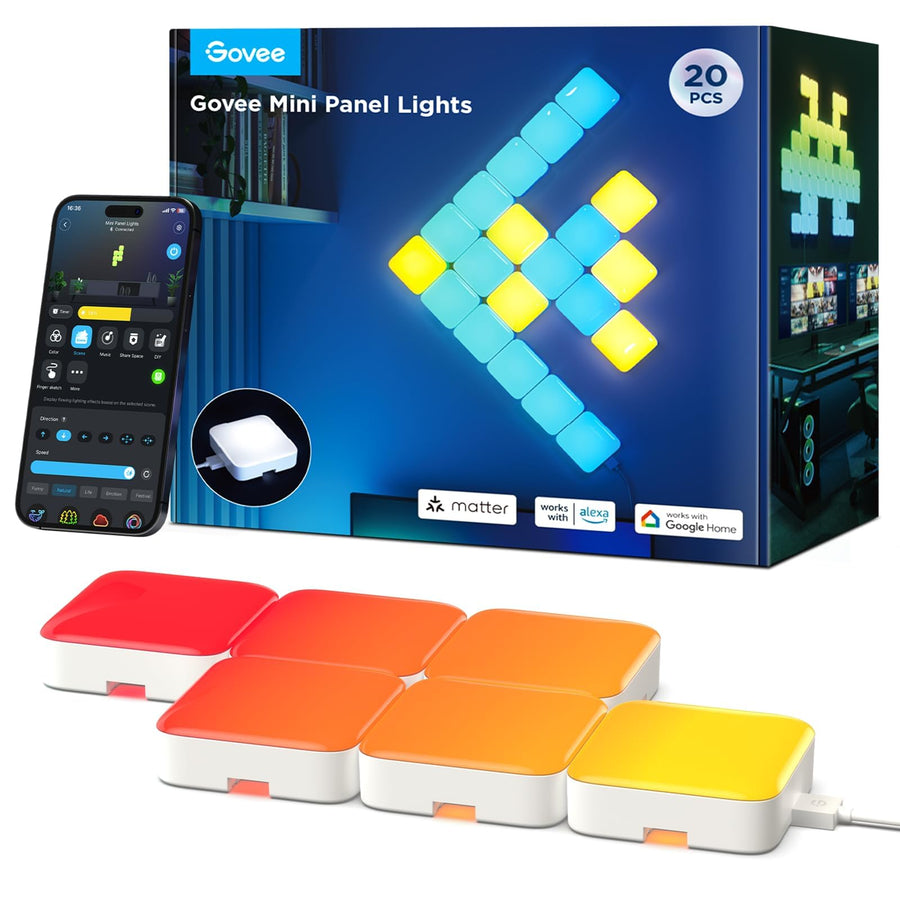 RGBIC Smart LED Wall Panels with Music Sync and DIY Effects