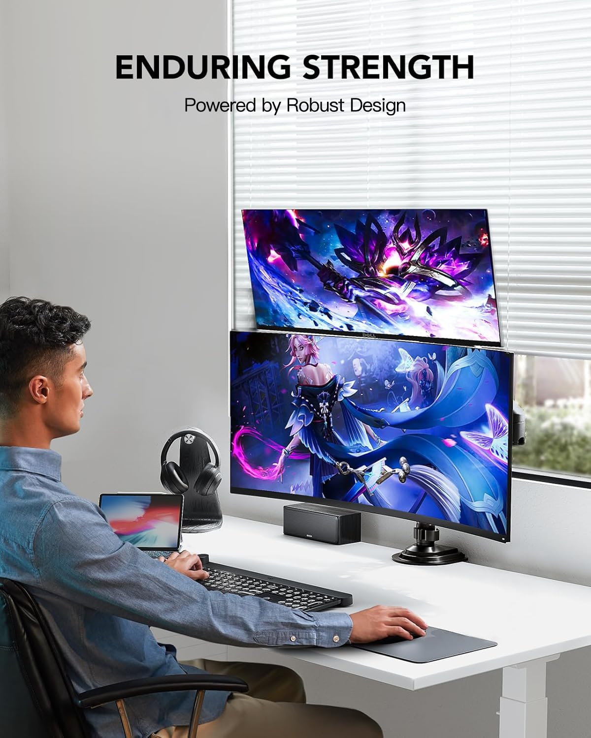HUANUO Dual Monitor Stand, NITROGLIDE™ Dual Monitor Mount