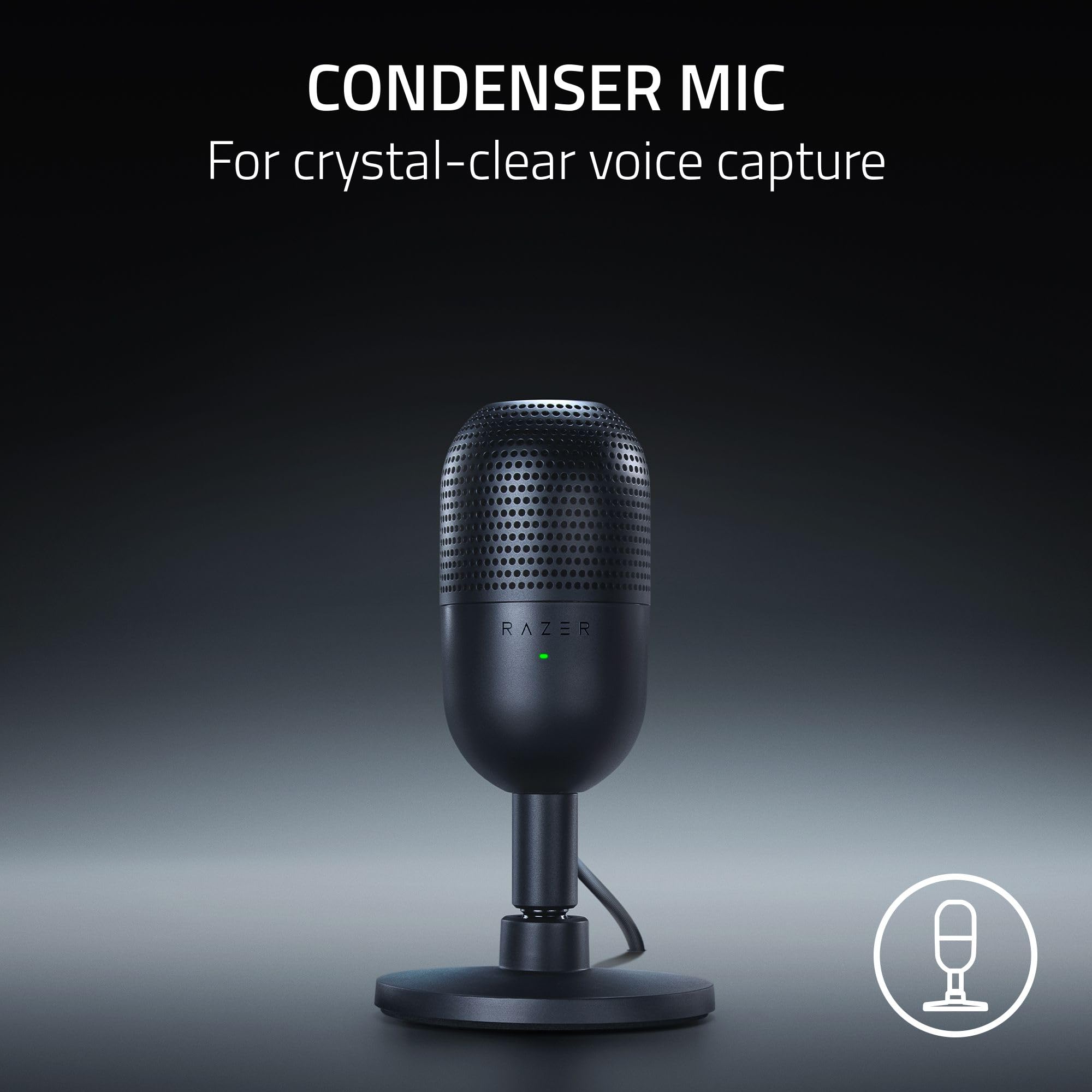 USB Condenser Microphone with Supercardioid Pickup and Mute Sensor