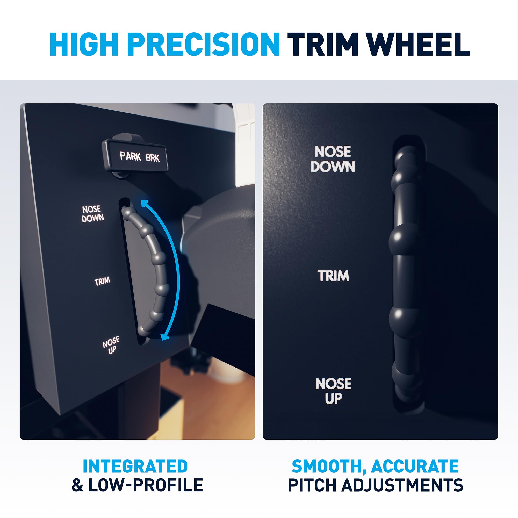 Compact Flight Throttle Quadrant with Trim Wheel Controls