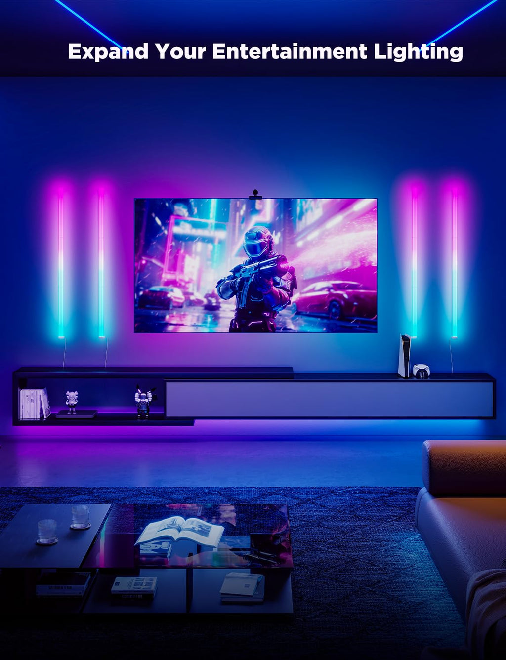 Smart RGBIC Wall Light Bars with Custom Gaming Effects