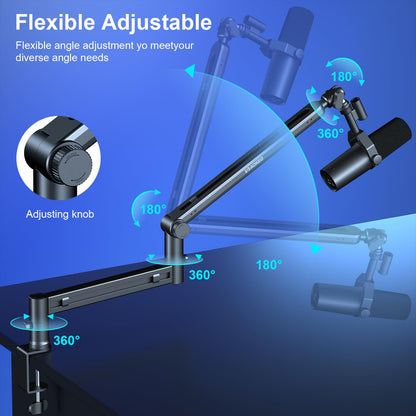 Low Profile Adjustable Microphone Boom Arm Stand