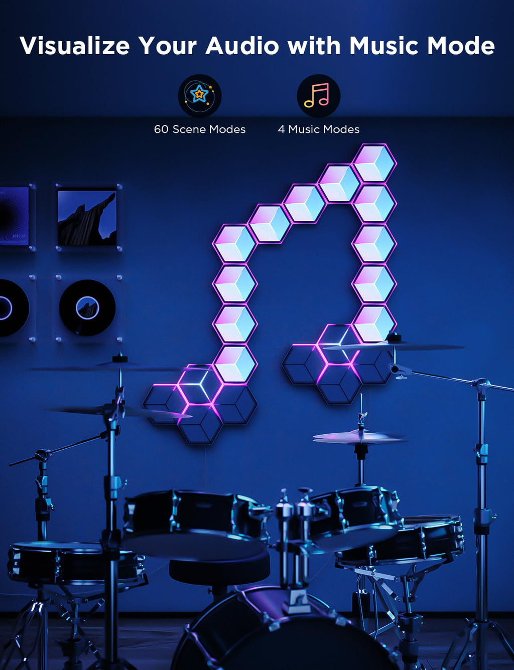 RGBIC Gaming Wall Light Panels with DIY Lighting Effects